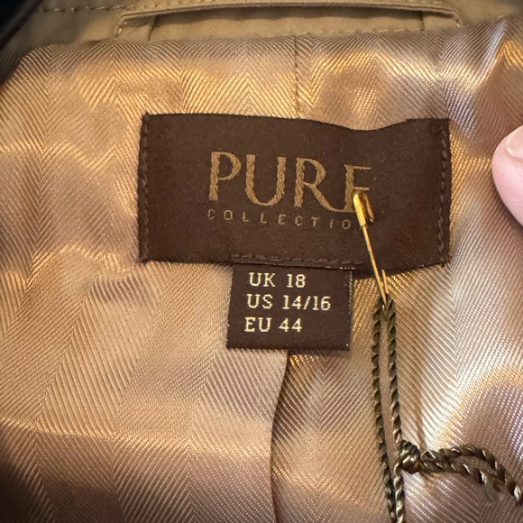Pure Collection Beige Trench Coat Women’s Sz‎ XL NWT - Picture 6 of 8